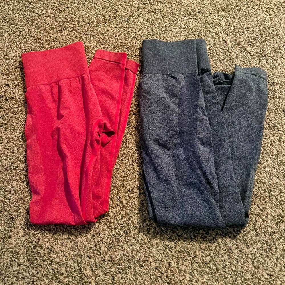 Stylish Red and Gray Leggings